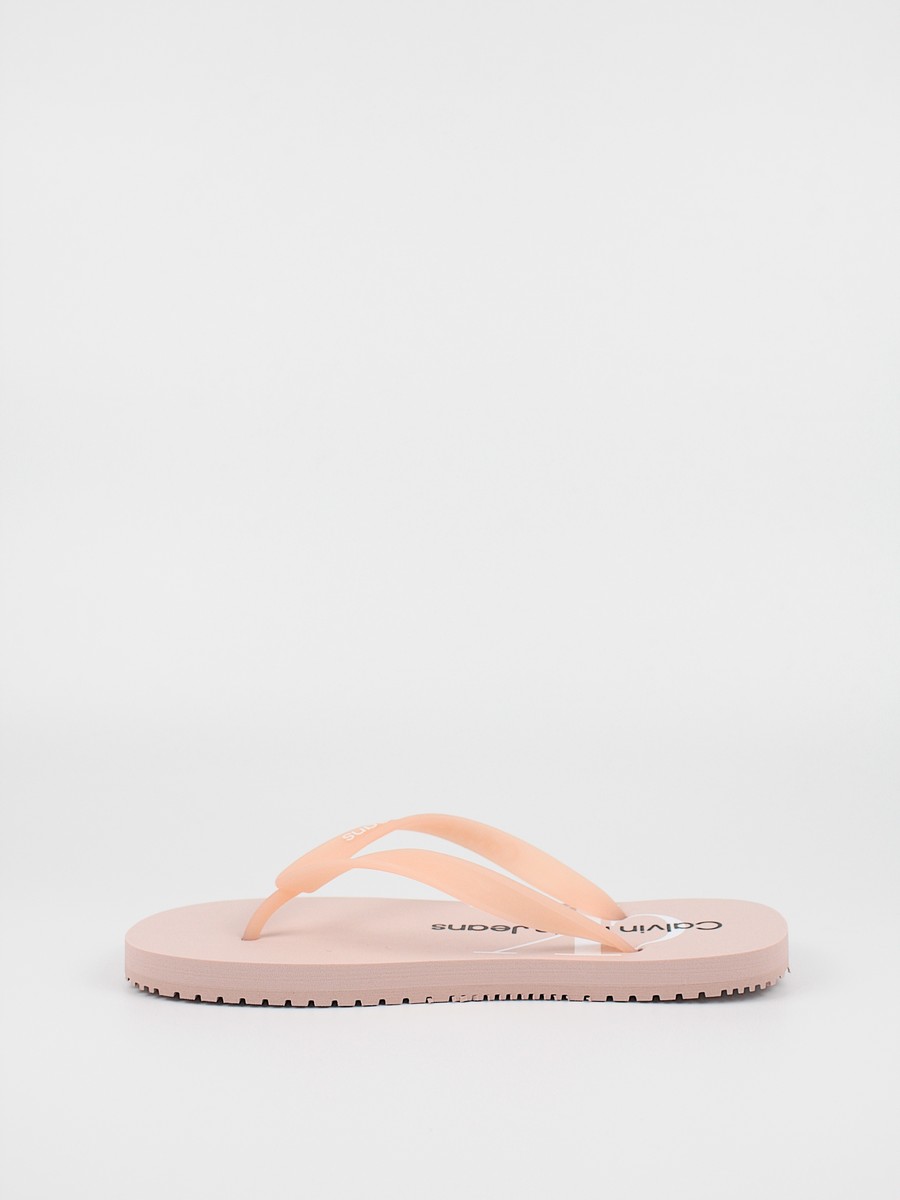 Γυναικεία Σαγιονάρα Calvin KLein Flip Flop Monogram Tpu YW0YW00098-TFT Ροζ Συνθετικό