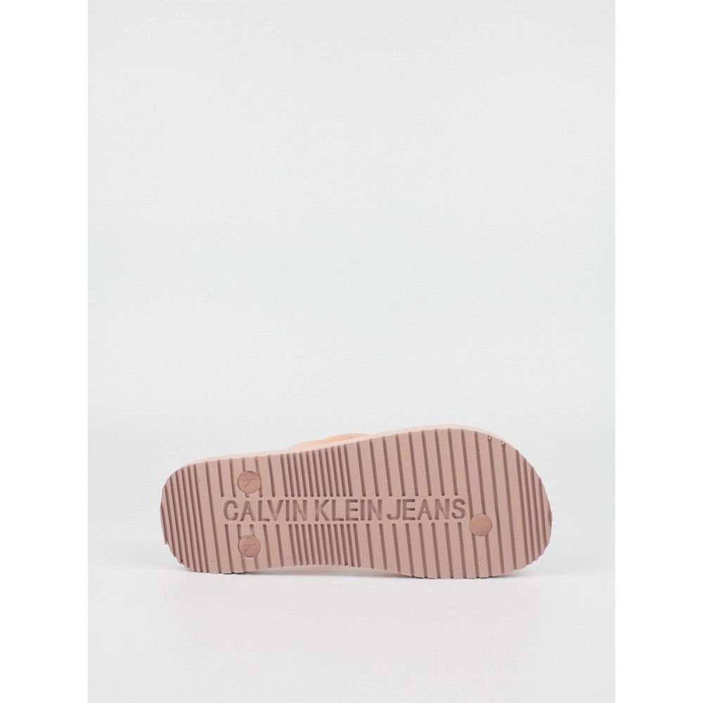 Γυναικεία Σαγιονάρα Calvin KLein Flip Flop Monogram Tpu YW0YW00098-TFT Ροζ Συνθετικό