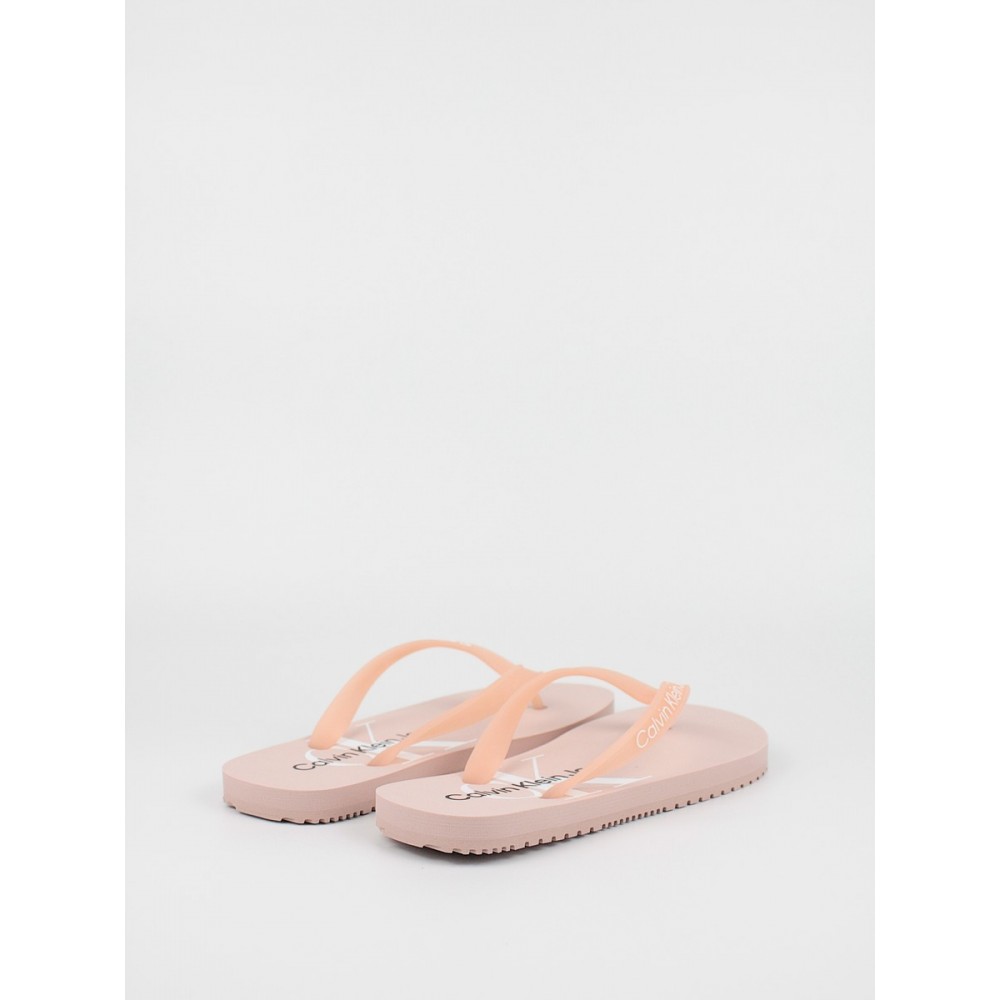 Γυναικεία Σαγιονάρα Calvin KLein Flip Flop Monogram Tpu YW0YW00098-TFT Ροζ Συνθετικό