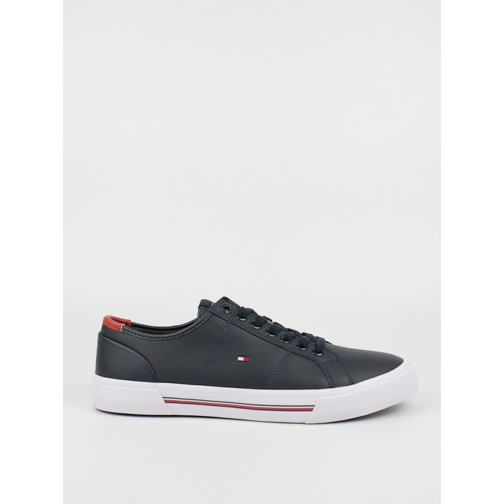 Ανδρικό Sneaker Tommy Hilfiger Core Corporetae Leather Vulc FM0FM03999-DW5 Μπλέ Δέρμα