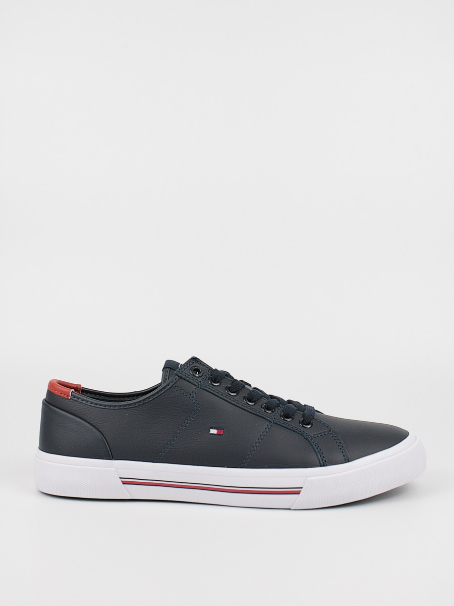 Ανδρικό Sneaker Tommy Hilfiger Core Corporetae Leather Vulc FM0FM03999-DW5 Μπλέ Δέρμα