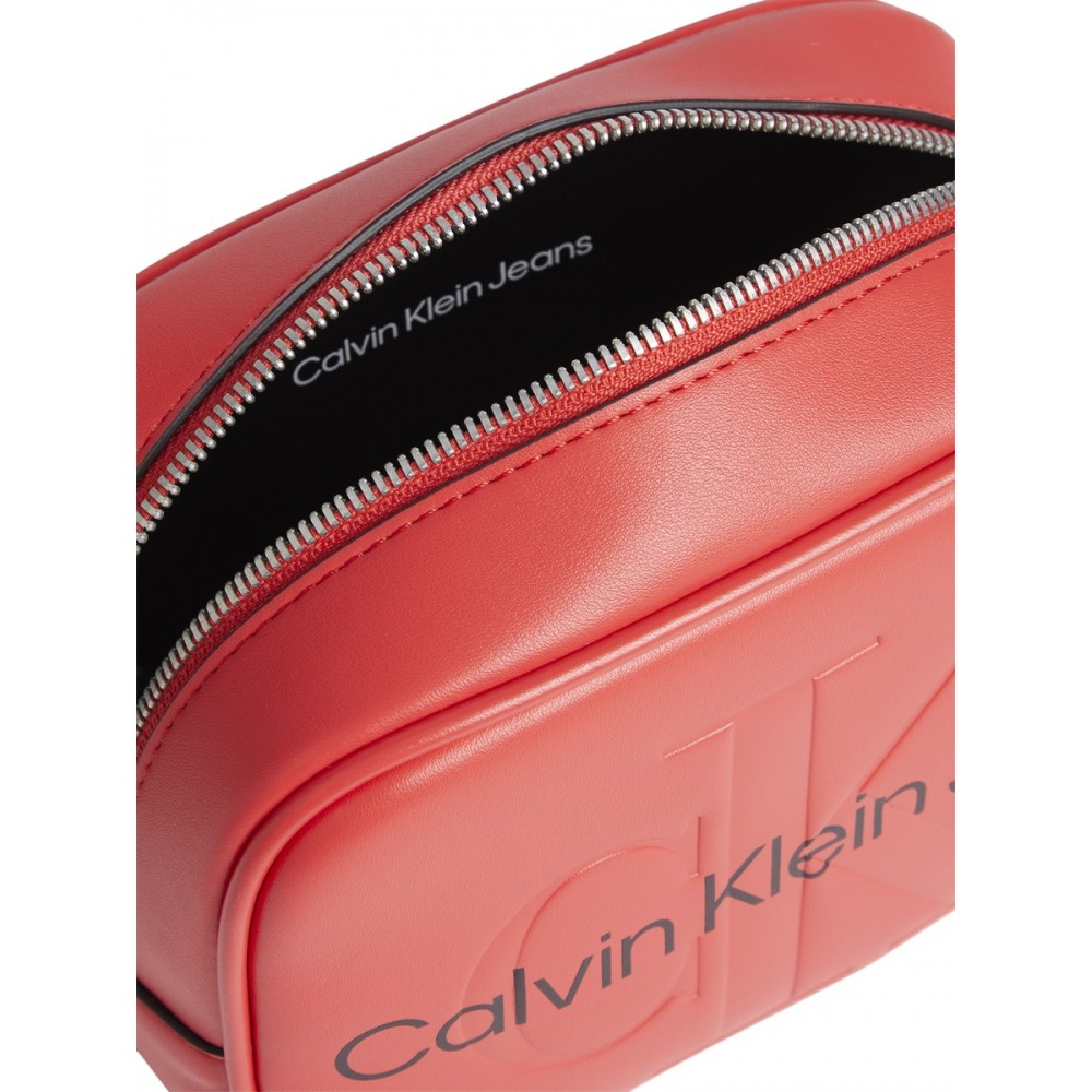 Γυναικείο Τσαντάκι Χιαστή Calvin klein Sculpted Camera Bag Mono K60K609311-XL1 Κόκκινο Συνθετικό