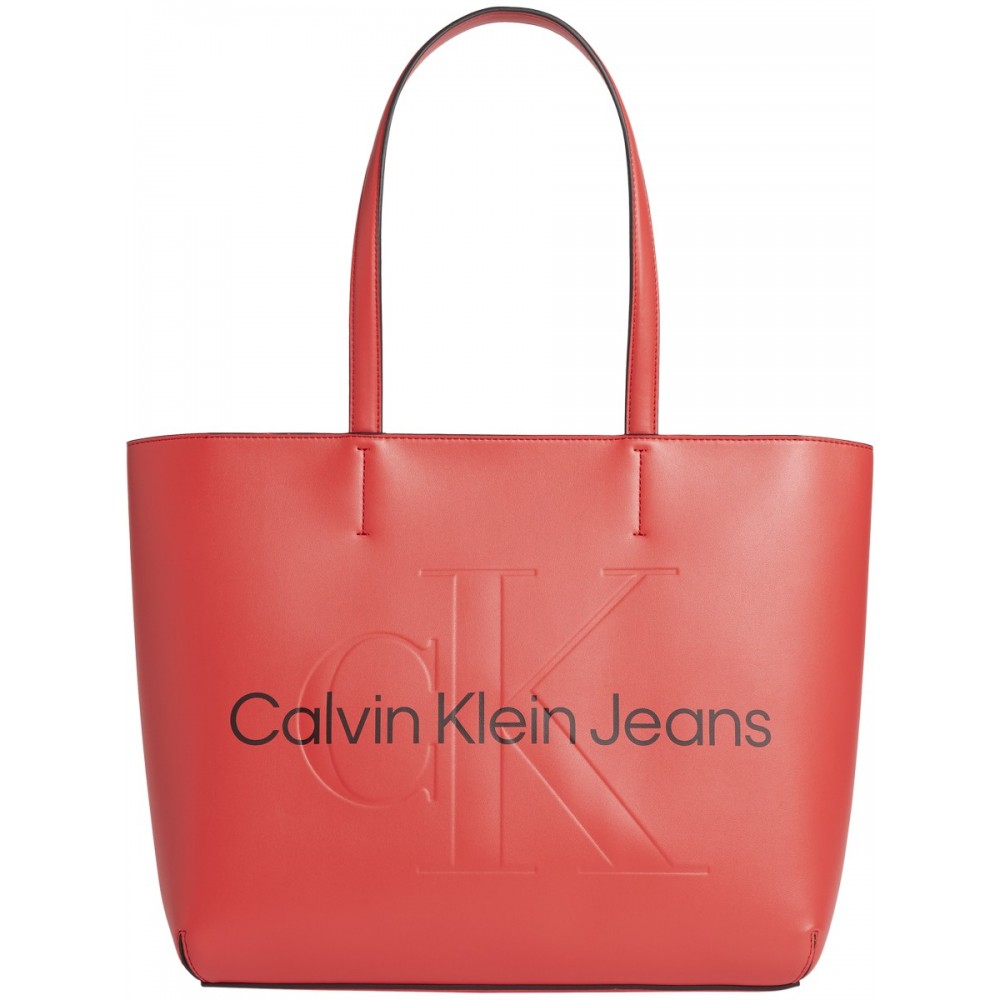 Γυναικεία Τσάντα Calvin Klein Sulpted Shopper 29 Mono K60K609195-XL1 Κόκκινο Συνθετικό