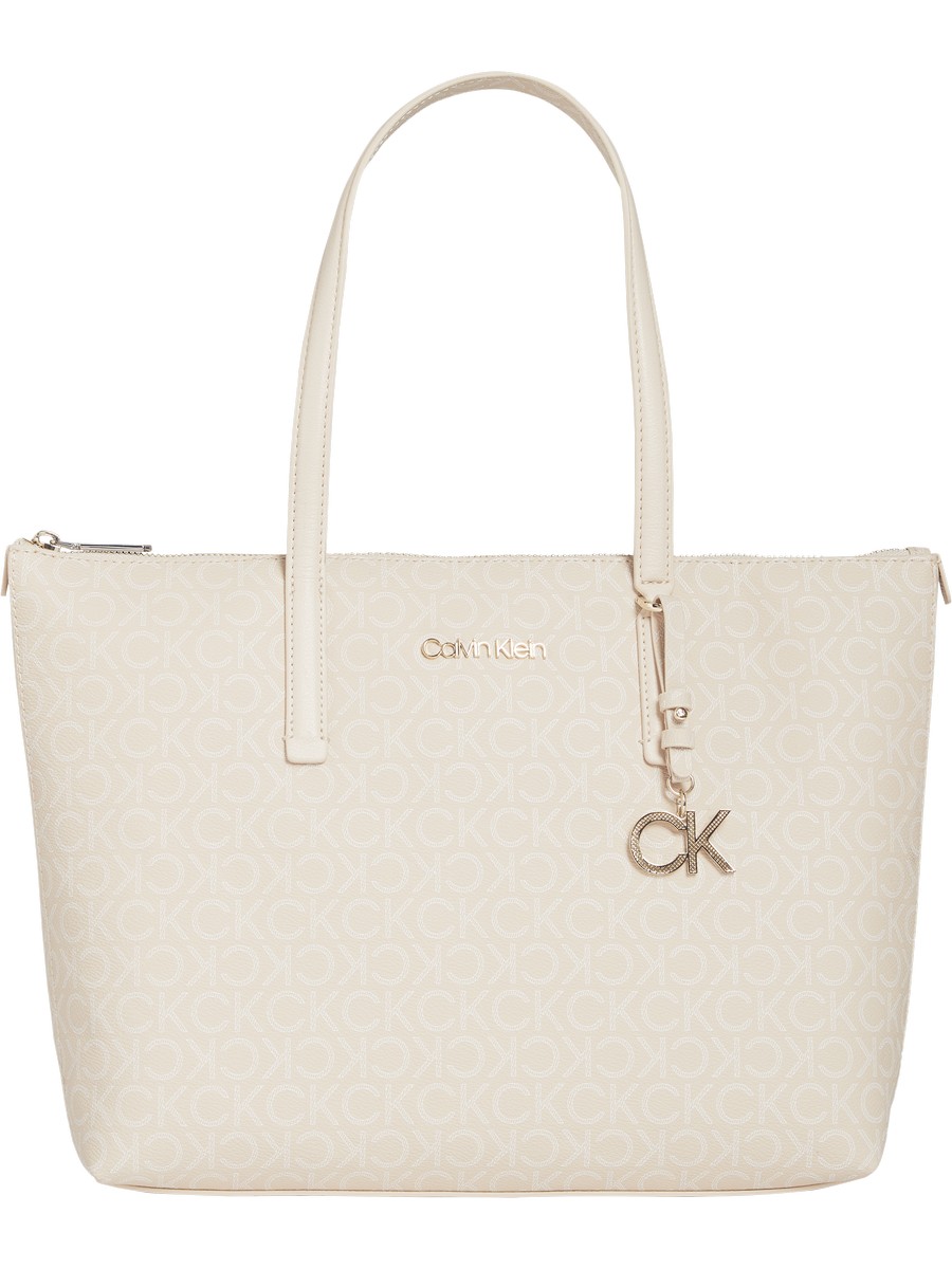 Γυναικεία Τσάντα Calvin Klein Ck Must Shoppper Md Mono K60K609355-0F4 Μπέζ Συνθετικό