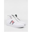 Men High Sneaker Tommy Hilfiger Core Corporetae High Leather Flag FM0FM03939-YBR White Leather