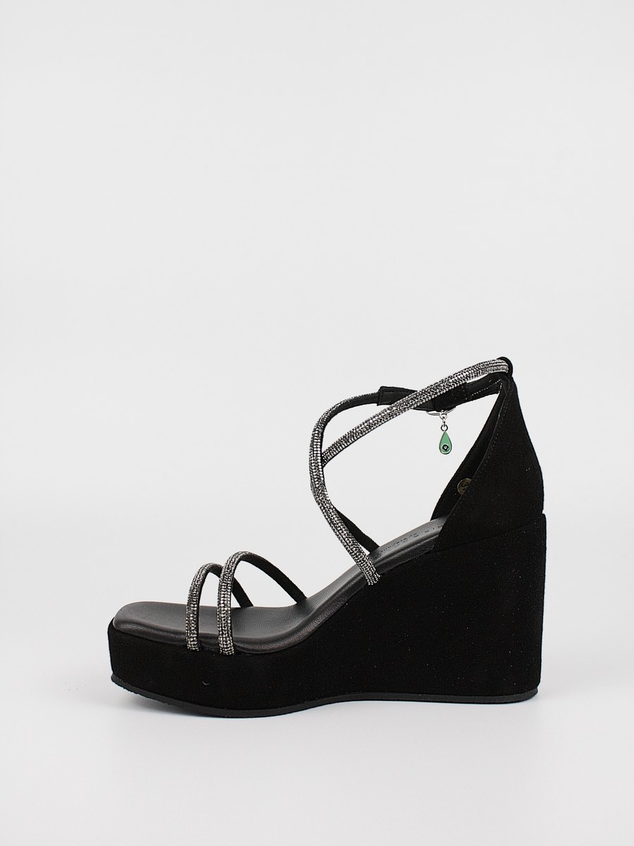 Women's Wedge Komis-Komis K104 Black Leather