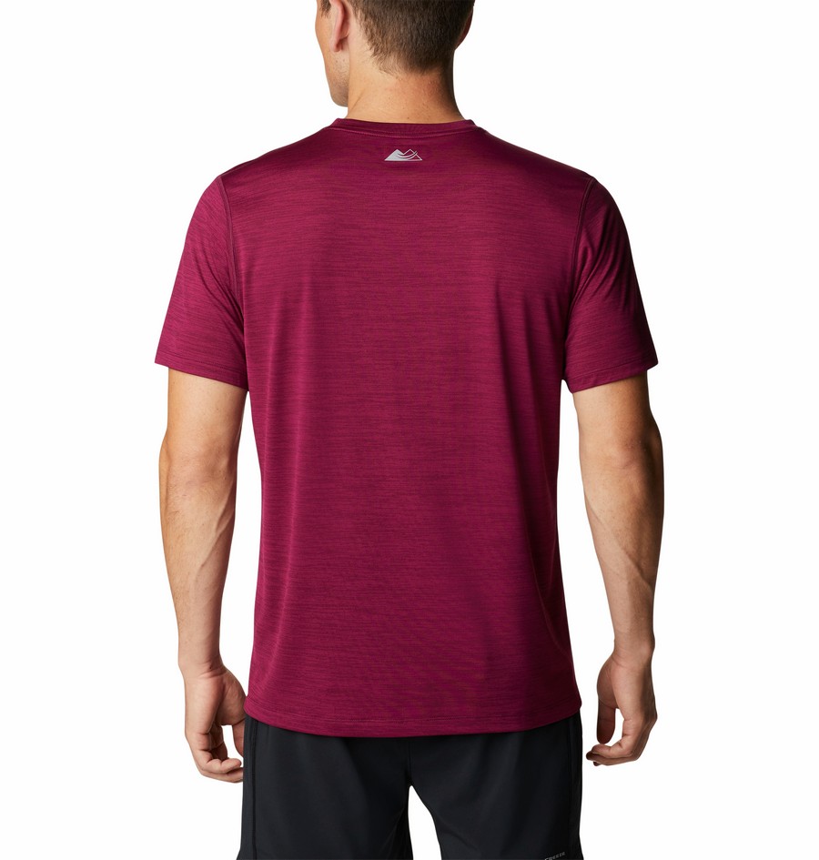 Men's T-Shirt Columbia Trinity Trail 1884951-616 Burgundy Fabric