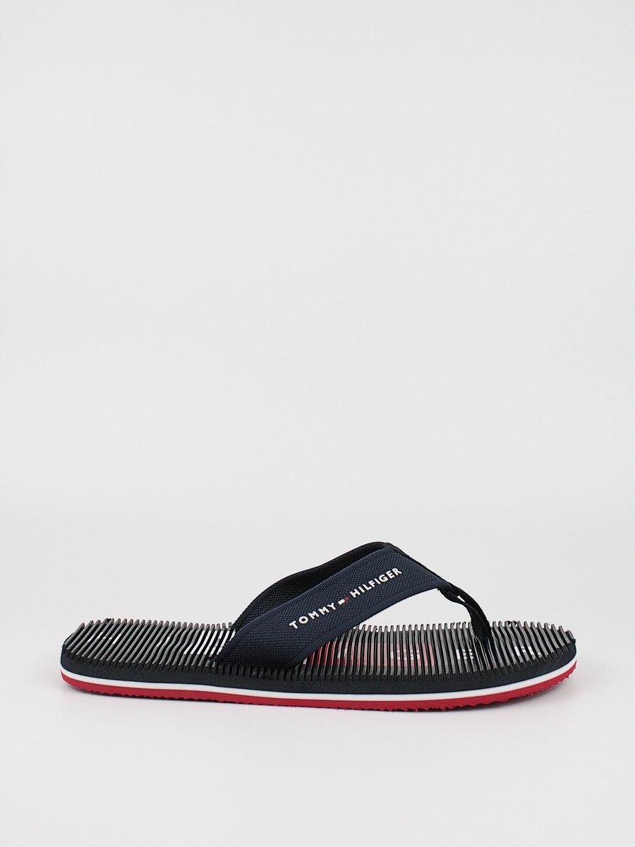 Ανδρική Σαγιονάρα Tommy Hilfiger Massage Footbed Beach Sandal FM0M03979-DW5 Μπλε Υφασμα