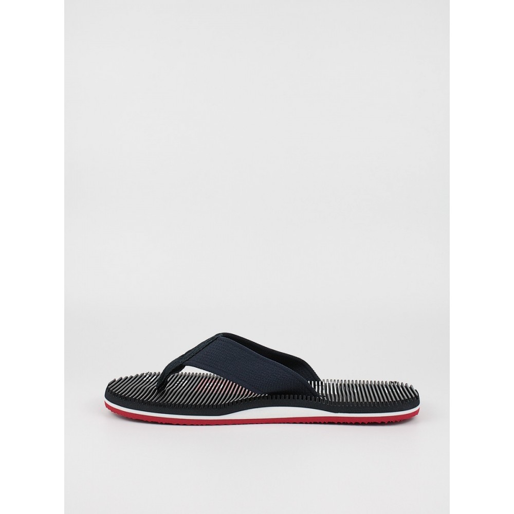 Men's Flip Flops Tommy Hilfiger Massage Footbed Beach Sandal FM0M03979-DW5  Blue Fabric