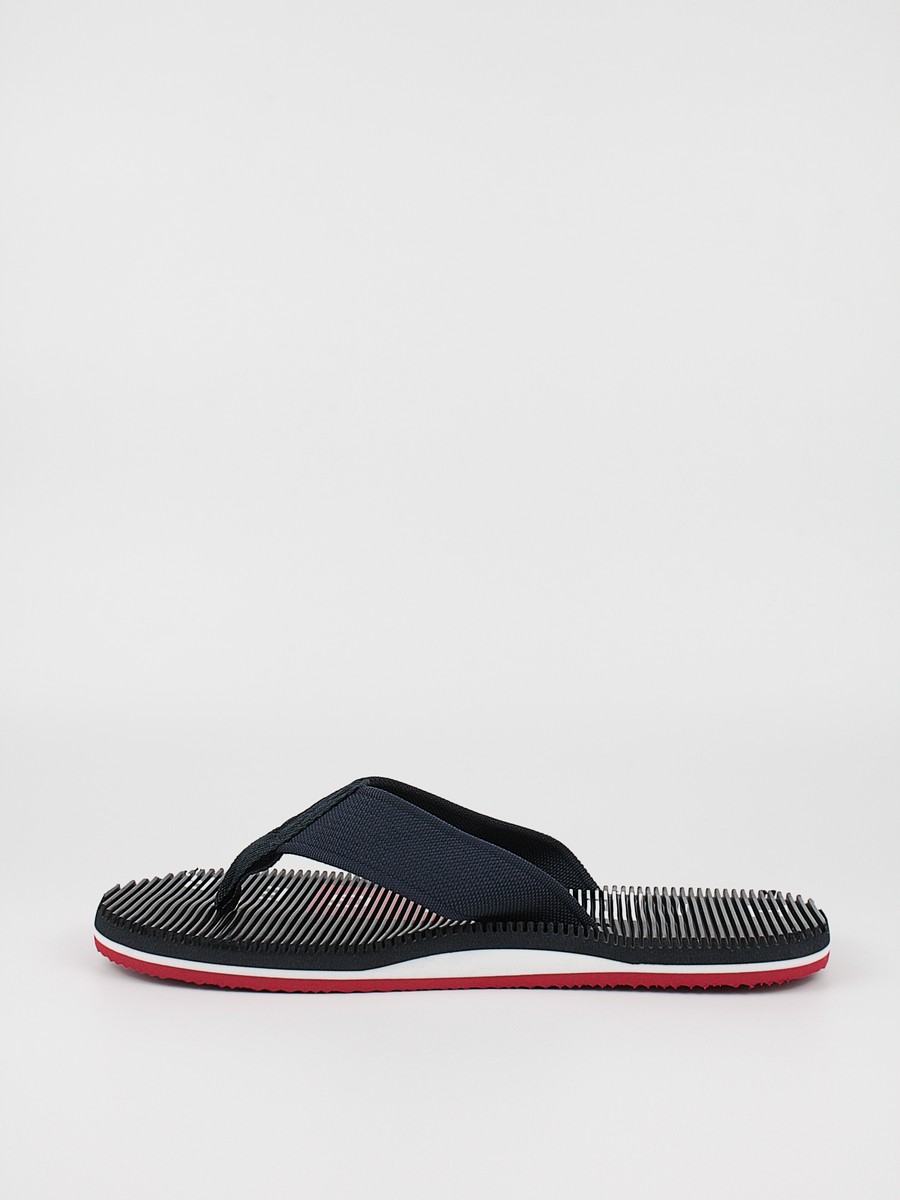 Ανδρική Σαγιονάρα Tommy Hilfiger Massage Footbed Beach Sandal FM0M03979-DW5 Μπλε Υφασμα