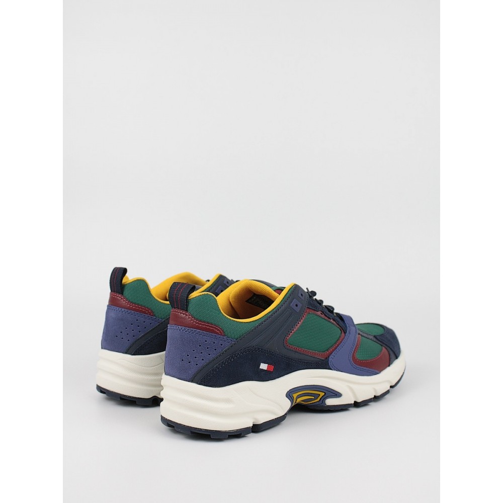 Men Sneaker Tommy Hilfiger Archive Varsity Runner EM0EM00897-L6N Multicolor Leather-Fabric