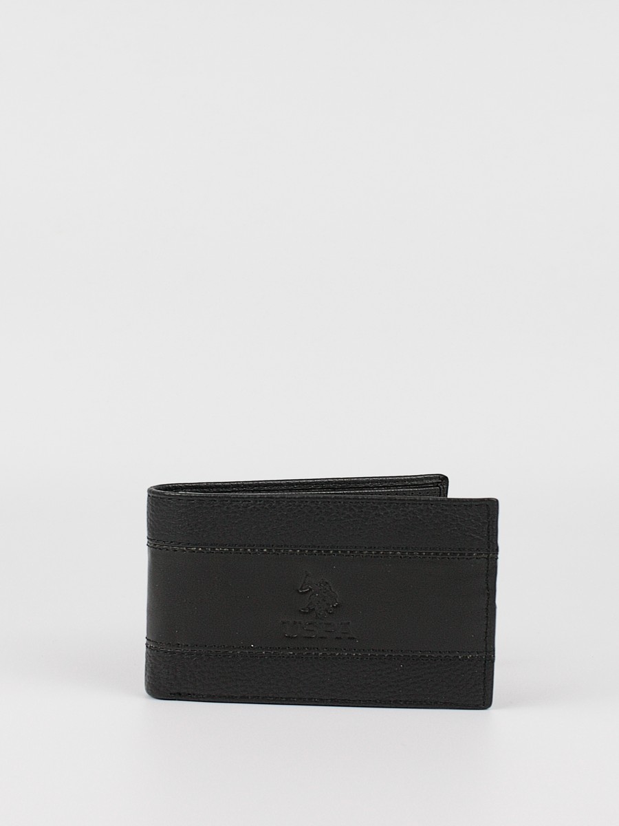 Men's Wallet Us Polo Assn 2253MHA000 Black Leather