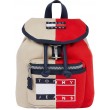 Γυναικεία Τσάντα Tommy Hilfiger Tjw Heritage Backpack Spliced AW0AW11791-0GZ Μπέζ-Κόκκινο Υφασμα
