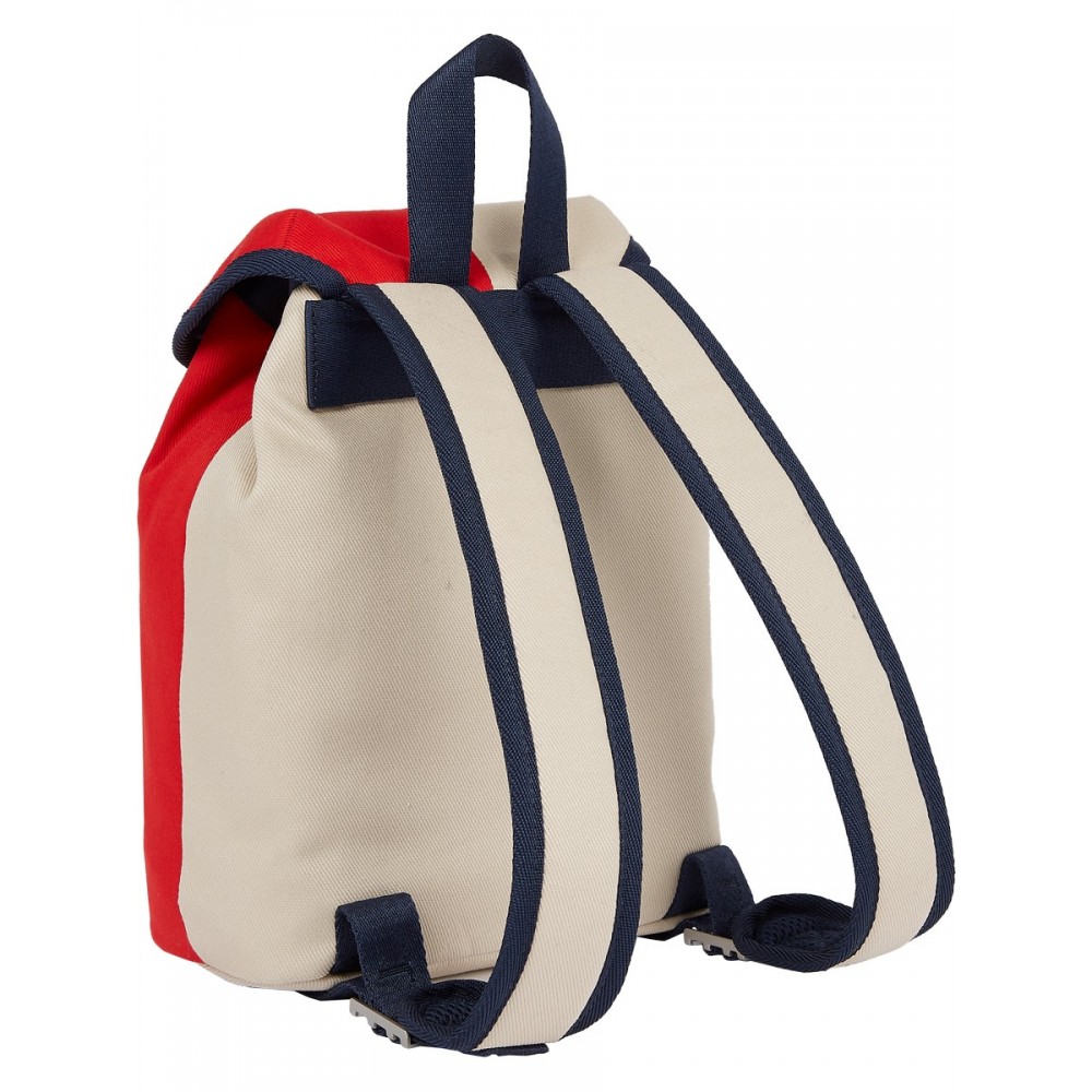 Γυναικεία Τσάντα Tommy Hilfiger Tjw Heritage Backpack Spliced AW0AW11791-0GZ Μπέζ-Κόκκινο Υφασμα