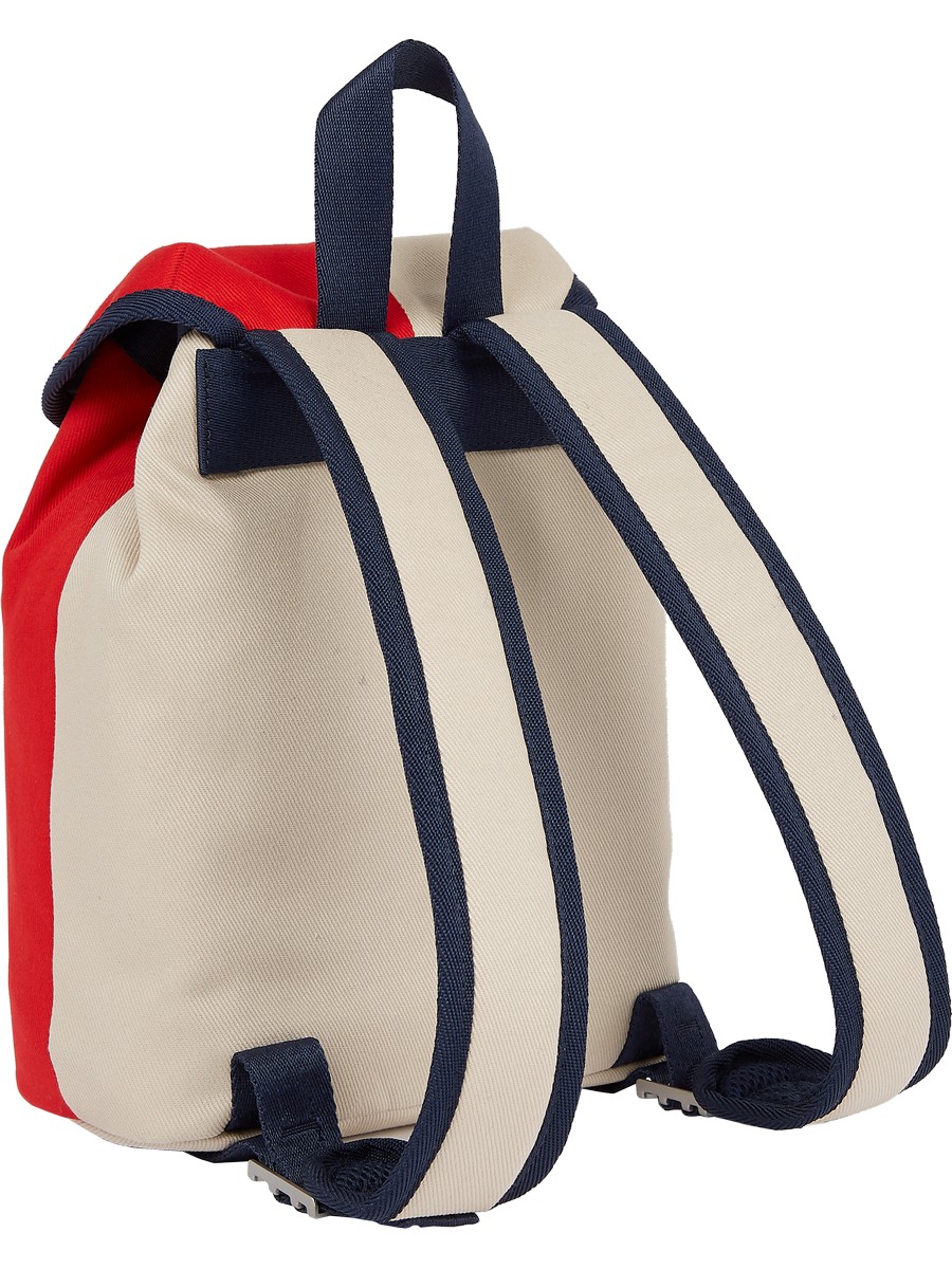 Women's Bag Tommy Hilfiger Tjw Heritage Backpack Spliced AW0AW11791-0GZ Biege-Red Fabric