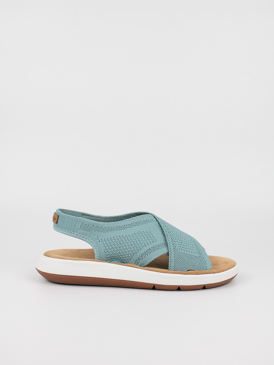 Women's Sandal Clarks Jemsa Dash 26164296 Turquoise Knit Fabric