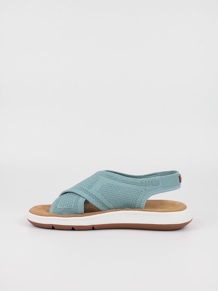 Women's Sandal Clarks Jemsa Dash 26164296 Turquoise Knit Fabric