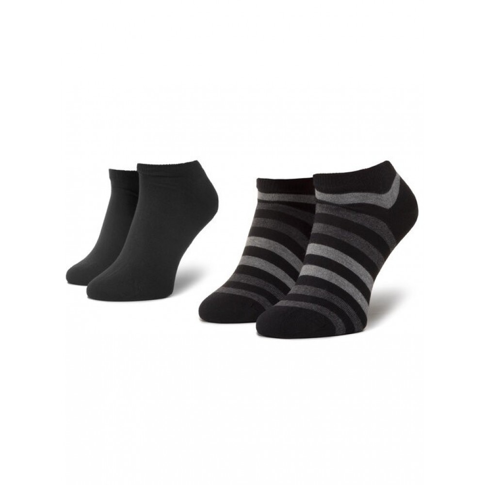 Men Socks Set 2 Pairs Tommy Hilfiger Th Men Duo Stripe Sneaker 2P 382000001 Black