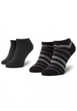 Men Socks Set 2 Pairs Tommy Hilfiger Th Men Duo Stripe Sneaker 2P 382000001 Black