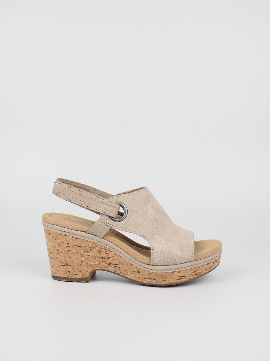 Γυναικεία Πλατφόρμα Clarks Giselle Sea 26165149 Μπέζ Δέρμα