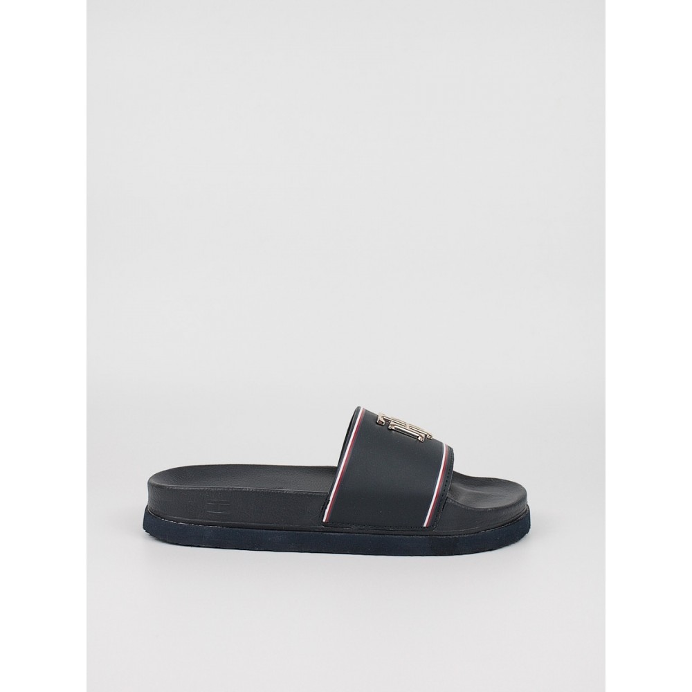 Γυναικεία Σαγιονάρα Tommy Hilfiger Th Hardwear Flatform Pool Slide FW0FW06308-DW5 Μπλέ Συνθετικό