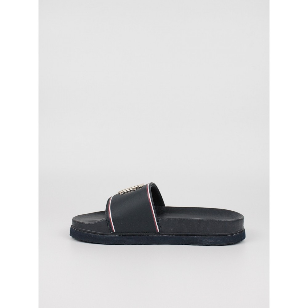 Γυναικεία Σαγιονάρα Tommy Hilfiger Th Hardwear Flatform Pool Slide FW0FW06308-DW5 Μπλέ Συνθετικό