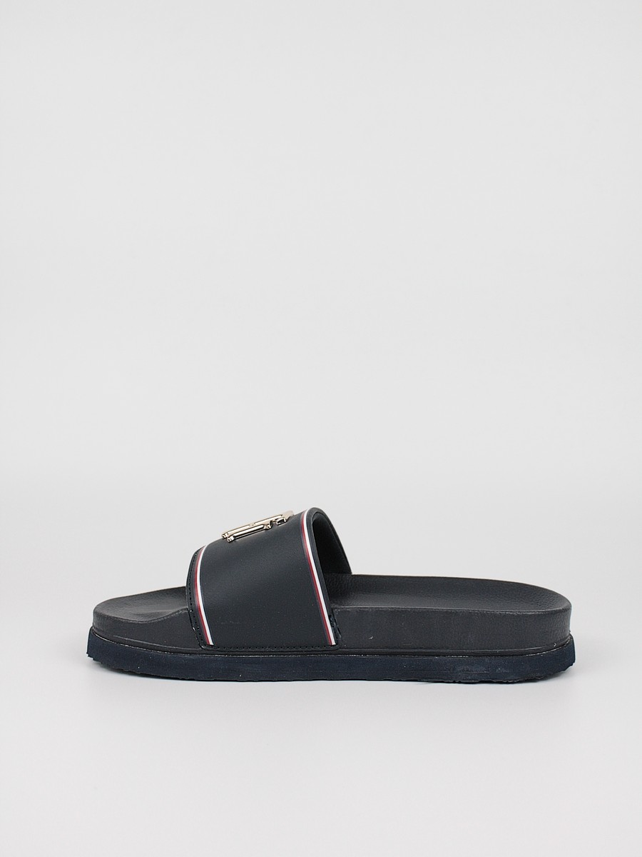 Γυναικεία Σαγιονάρα Tommy Hilfiger Th Hardwear Flatform Pool Slide FW0FW06308-DW5 Μπλέ Συνθετικό