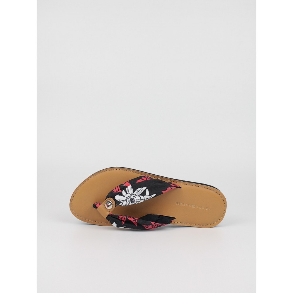 Women's Flip Flops Tommy Hilfiger Flower Print Flat Beach Sandal FW0FW06422-0GY Black-Multi Color Fabric Women's Flip Flops Tommy Hilfiger Flower Print Flat Beach Sandal FW0FW06422-0GY Black-Multi Color Fabric