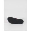 Women's Flip Flops Tommy Hilfiger Flower Print Flat Beach Sandal FW0FW06422-0GY Black-Multi Color Fabric