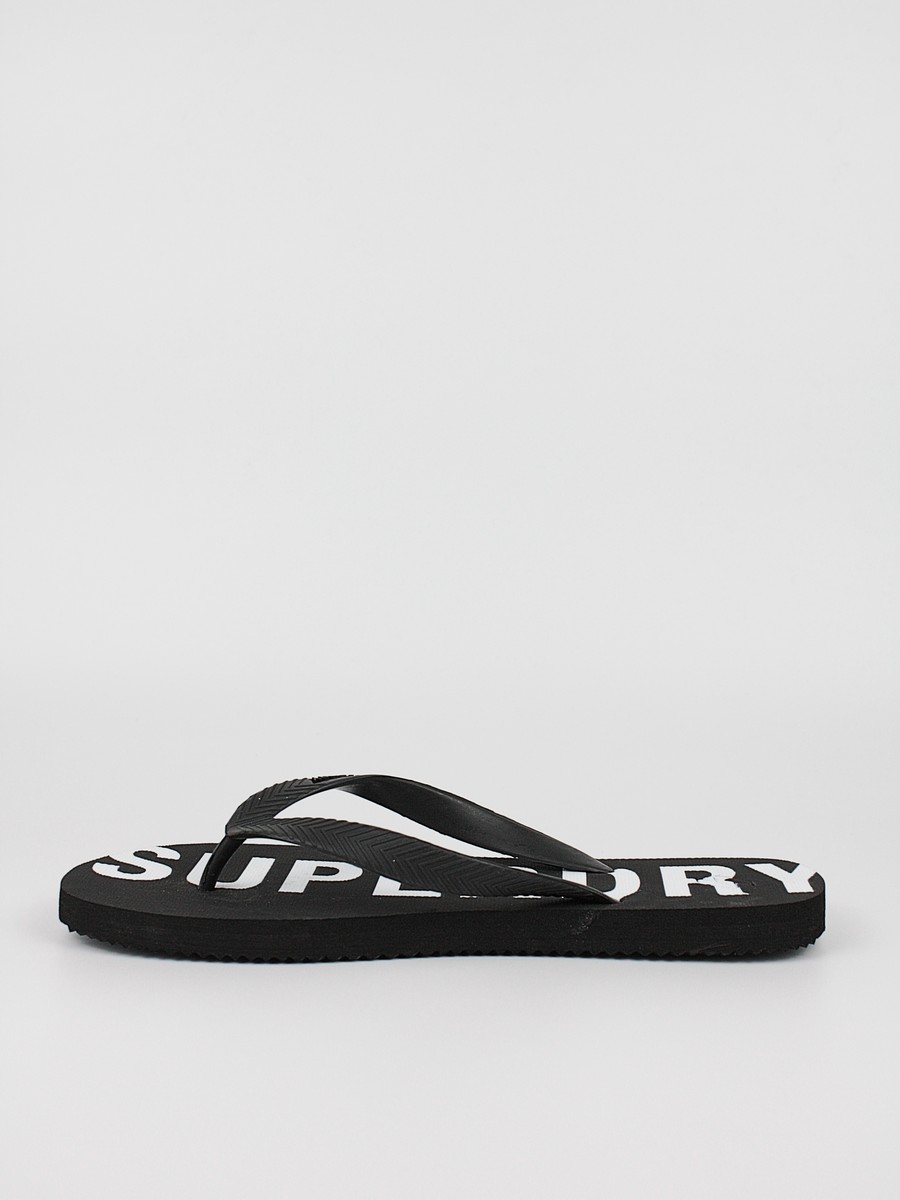 Men's Flip Flops Superdry Code Essential Flip Flop MF310186A Black Synthetic