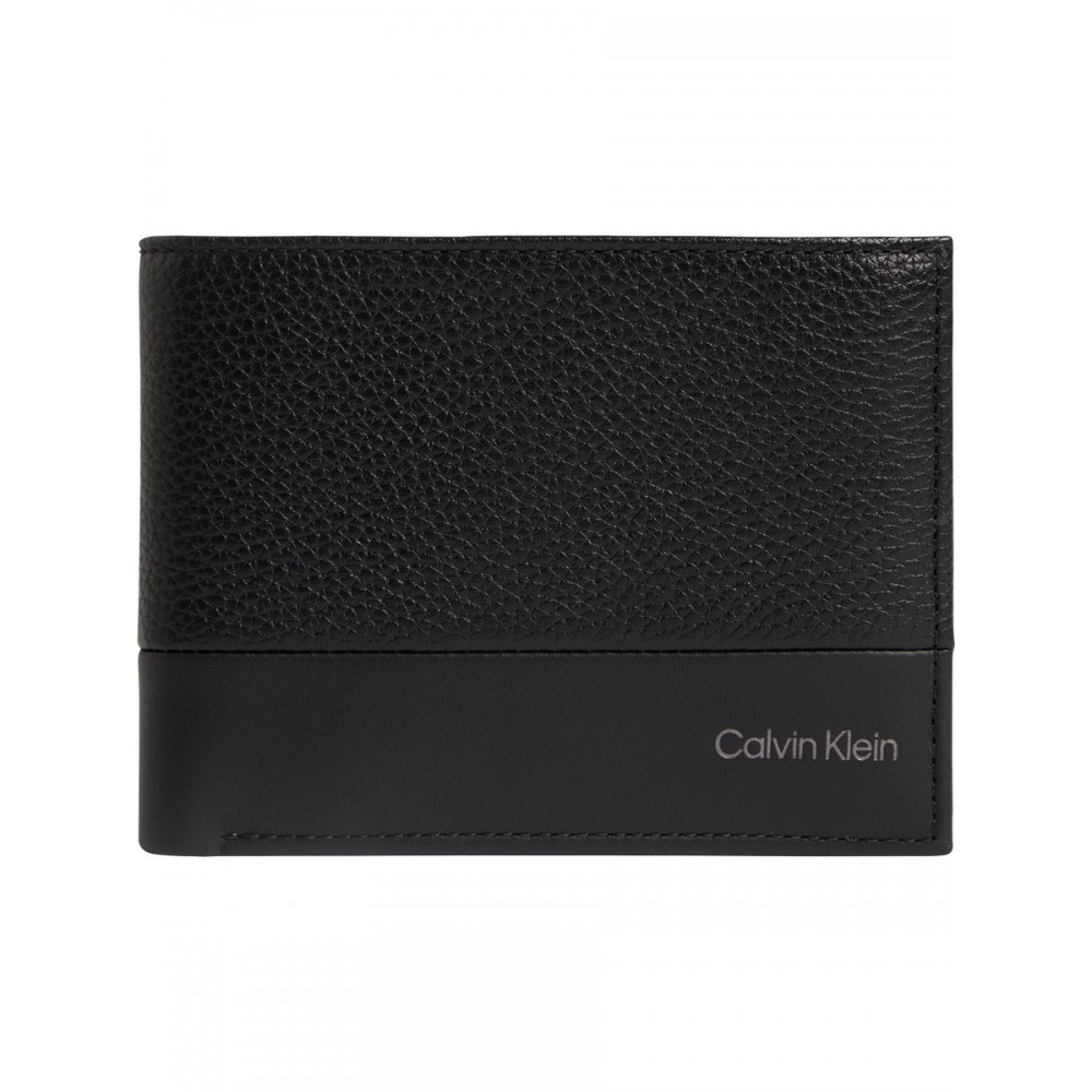 Men Wallet Calvin Klein Subtle Mix Trifold 10cc W/Coin K50K509179-BAX Black