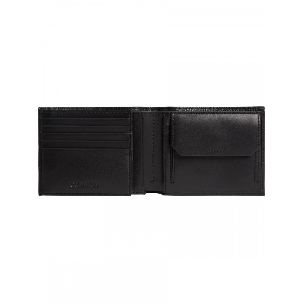 Men Wallet Calvin Klein Subtle Mix Trifold 10cc W/Coin K50K509179-BAX Black