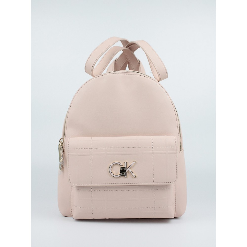 Women's Backpack Calvin klein Re-Lock Backpack With Flap Quilt  K60K609626-TER Pink