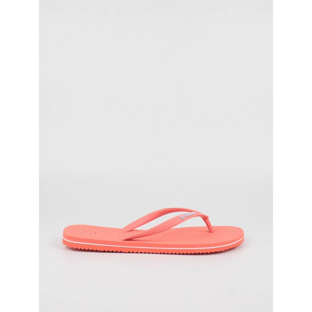 Womens Pool Slide Superdry Vintage Classic Flip Flop WF310165A Coral