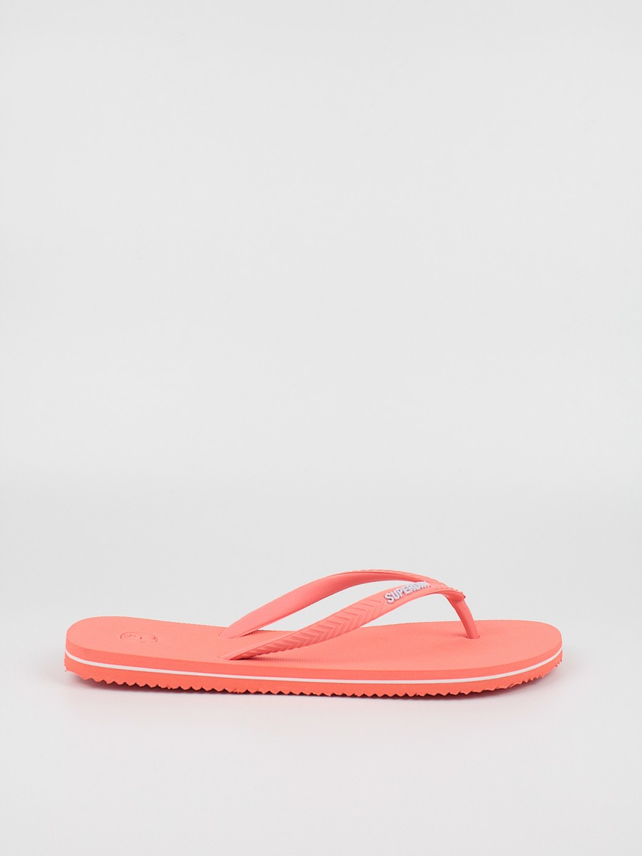 Womens Pool Slide Superdry Vintage Classic Flip Flop WF310165A Coral