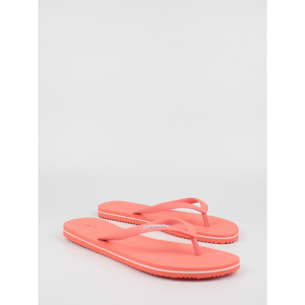 Womens Pool Slide Superdry Vintage Classic Flip Flop WF310165A Coral