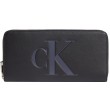 Women Wallet Calvin Klein Sculpted Zip Around Mono K60K610093-BDS Black
