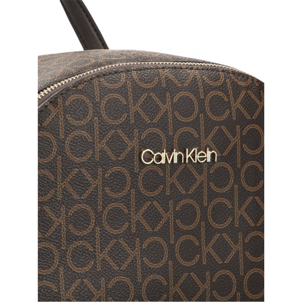 Women's Shoulder Bag Calvin Klein CK Must Campus BP W/PCKT MD Mono K60K609356-0HD Brown