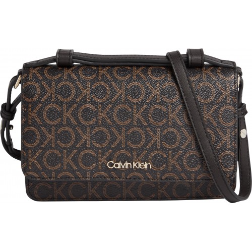 Calvin Klein Brown CK Logo Canvas Crossbody