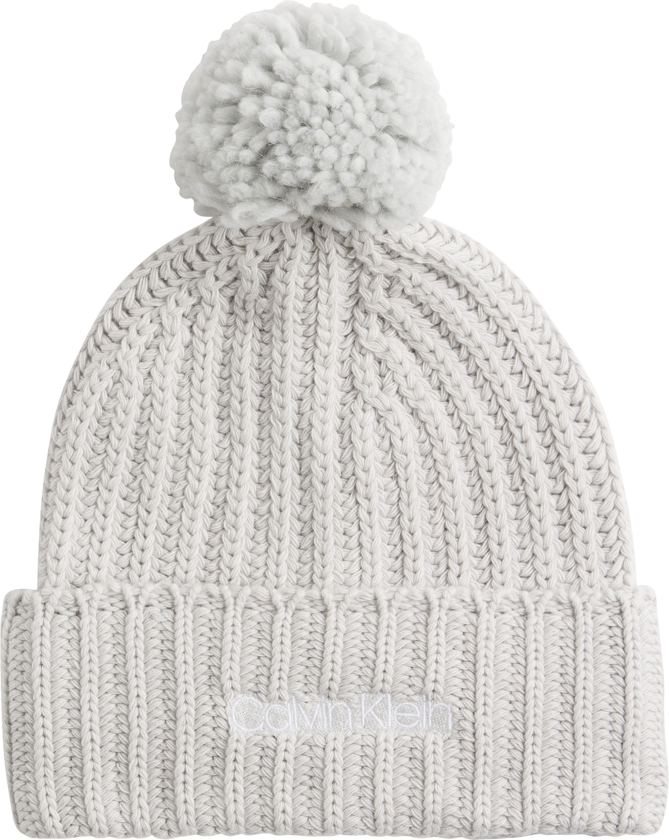 Women's Cap Calvin klein Oversized Knit Beanie W/ Pompom K60K608535-PAA Grey