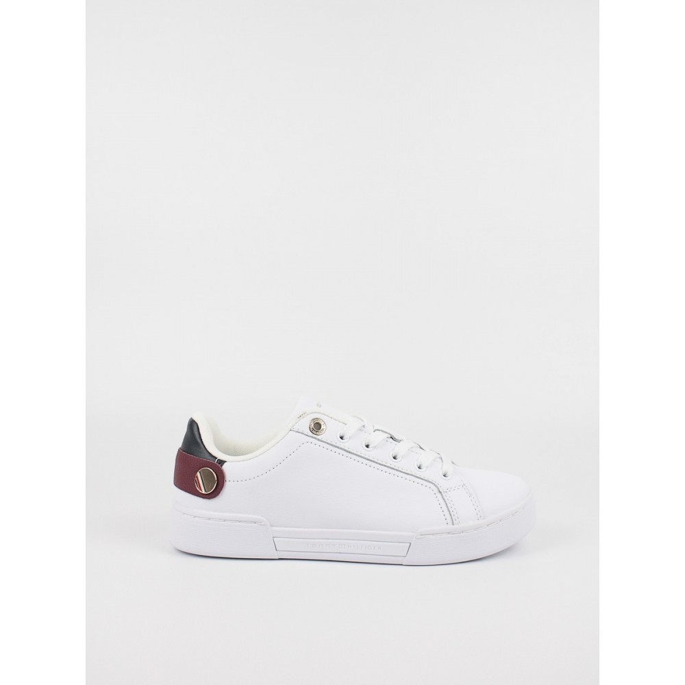 Γυναικεία Sneaker Tommy Hilfiger Button Detail Court Sneaker FW0FW06733-YBR Ασπρο