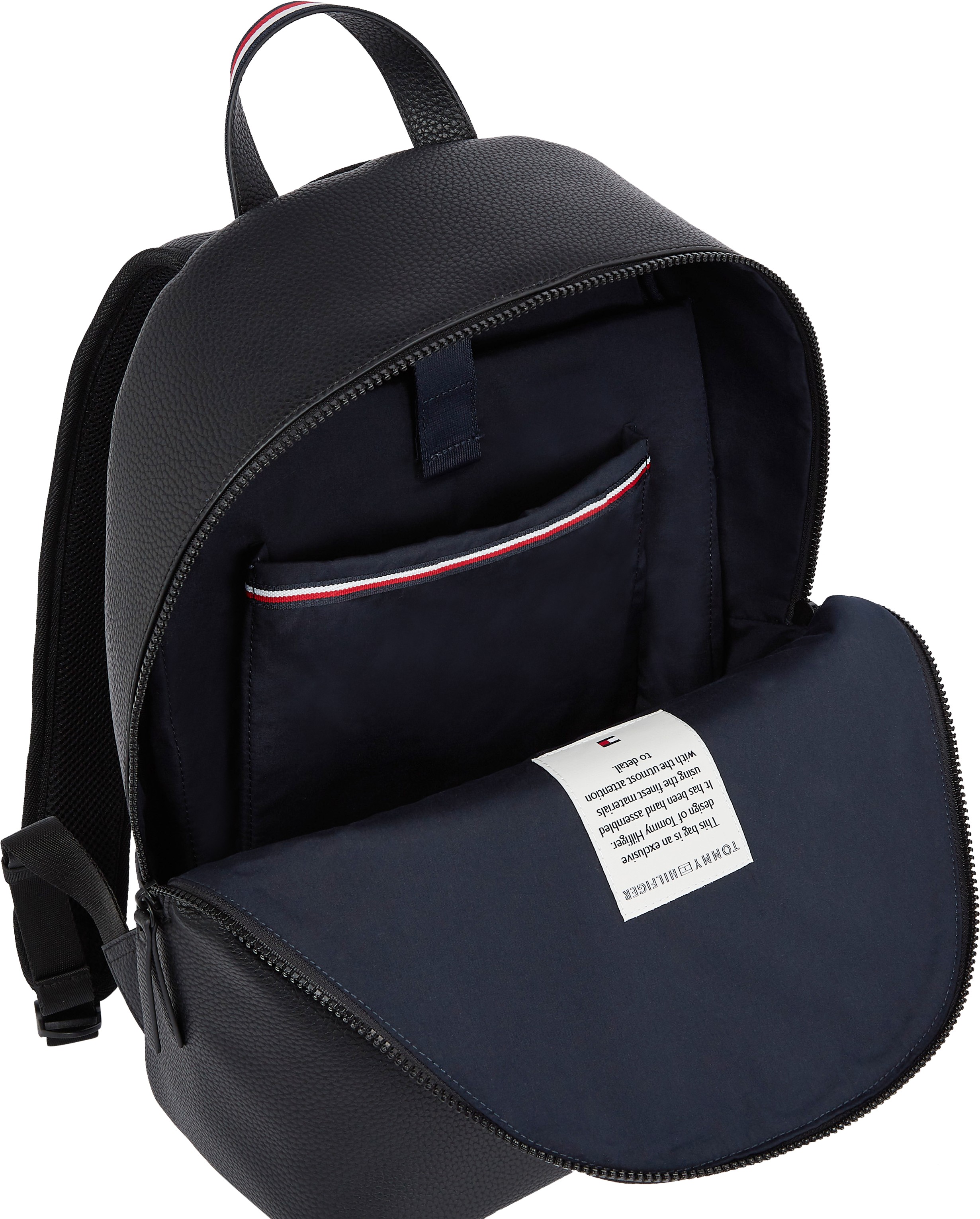 Men Backpack Monogram Tommy Hilfiger Essential Pu Backpack AM0AM09503-BDS Black