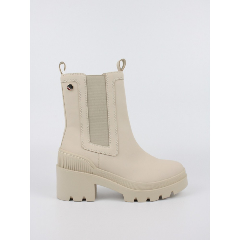Women\'s Tommy Hilfiger Heeled Chelsea Boot Bio FW0FW06677-ACI Biege