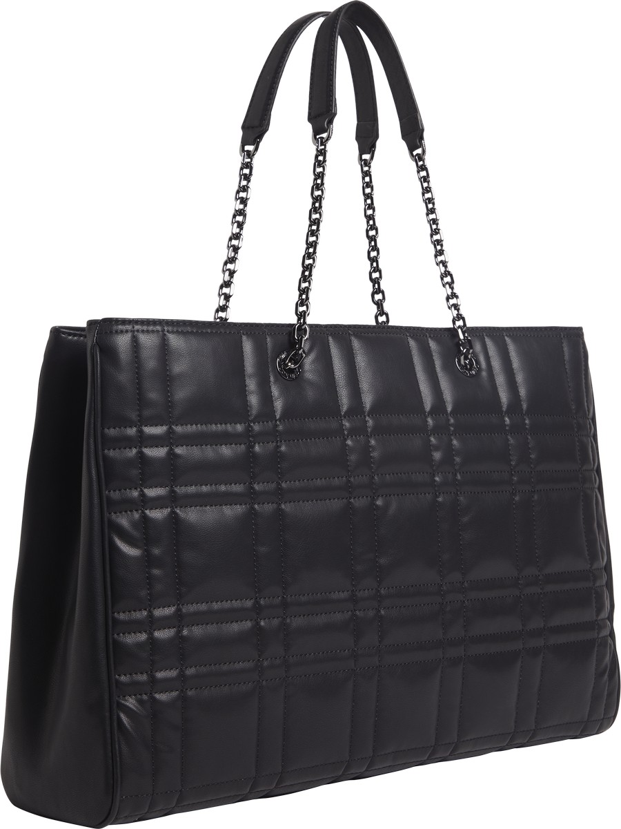 Women's Bag Calvin Klein Re-Lock Quilt Tote W/LPT CMPT K60K609880-BAX Black