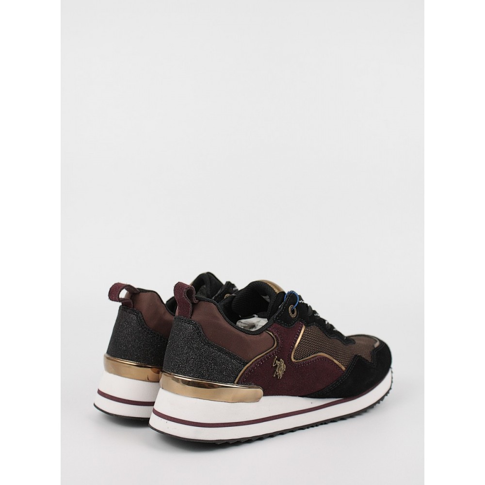 Womens Sneaker Us Polo Assn LAYLA001A-BLK-BOR01 Black-Bordeaux