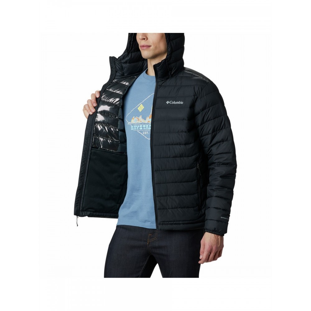 Ανδρικό Μπουφάν Columbia Powder Lite Hooded Jacket WO1151-010 Μαύρο