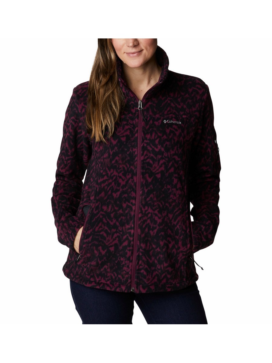 Γυναικεία Ζακέτα Columbia Fast Trek™ Printed Jkt Fleece EL1012A-616 Μπορντό