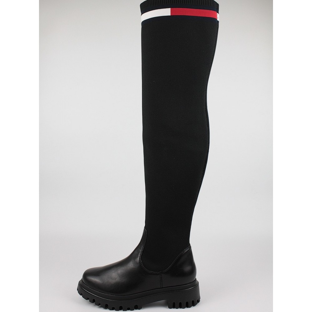 Γυναικεία Μπότα Tommy Hilfiger Knit Overknee Boot EN0EN01830-BDS Μαύρο