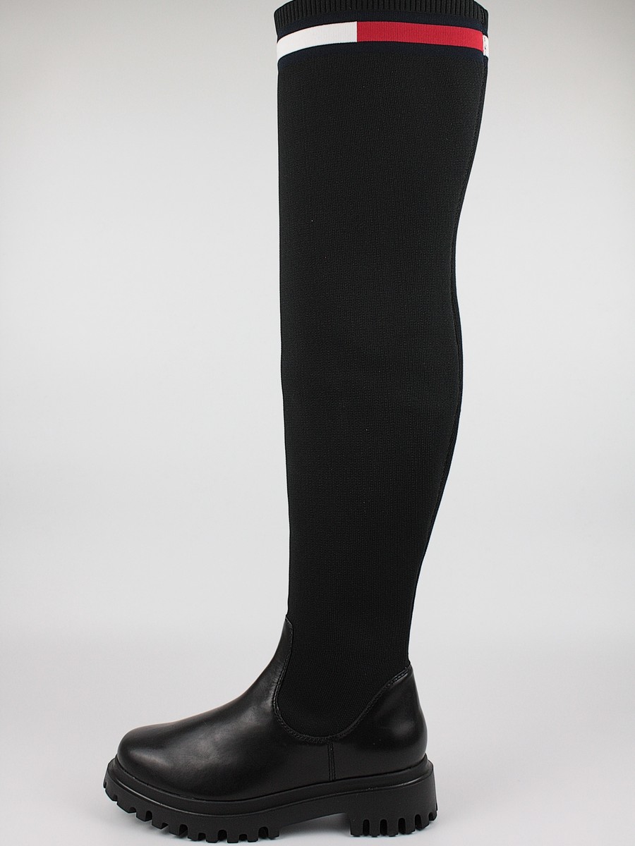 Γυναικεία Μπότα Tommy Hilfiger Knit Overknee Boot EN0EN01830-BDS Μαύρο