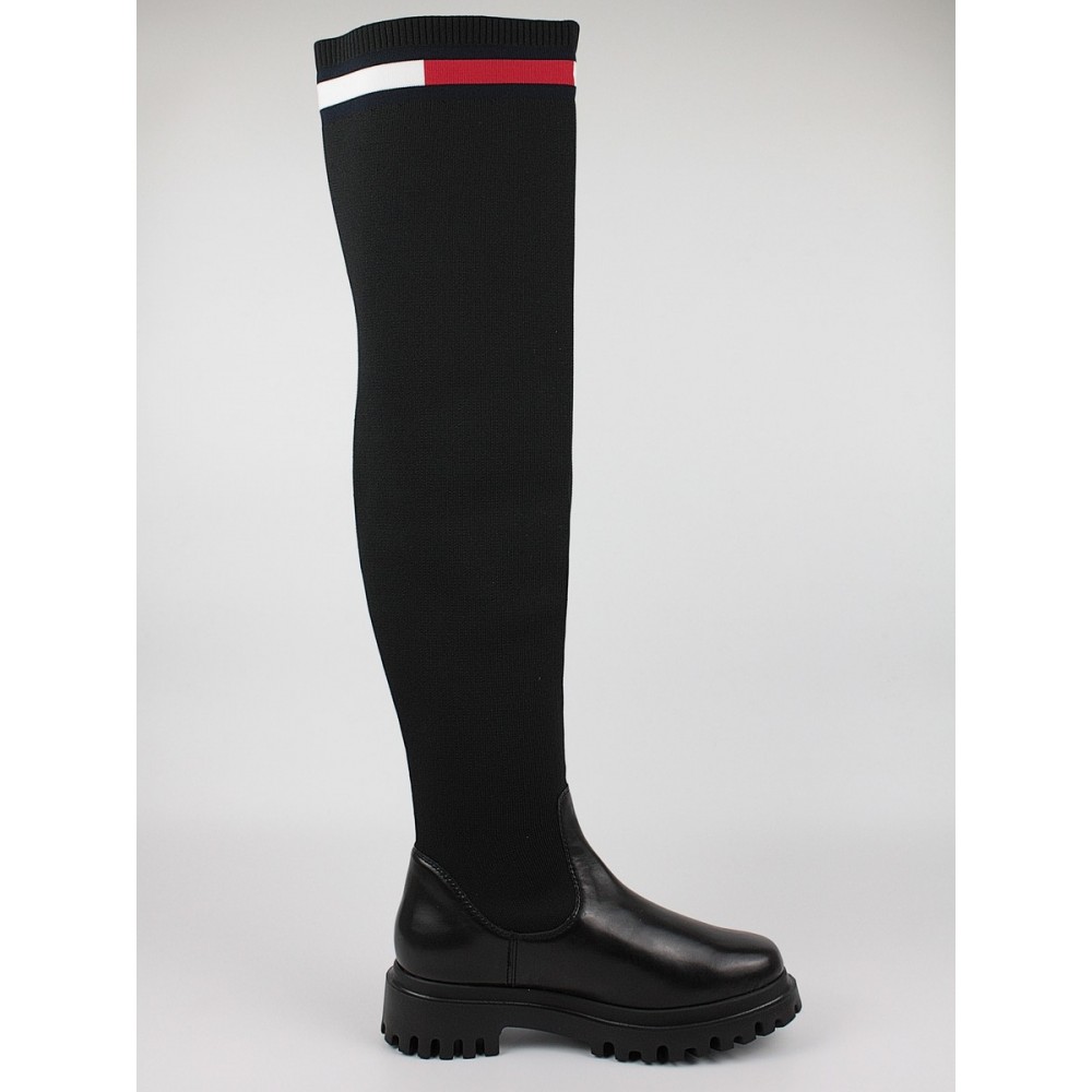 Γυναικεία Μπότα Tommy Hilfiger Knit Overknee Boot EN0EN01830-BDS Μαύρο